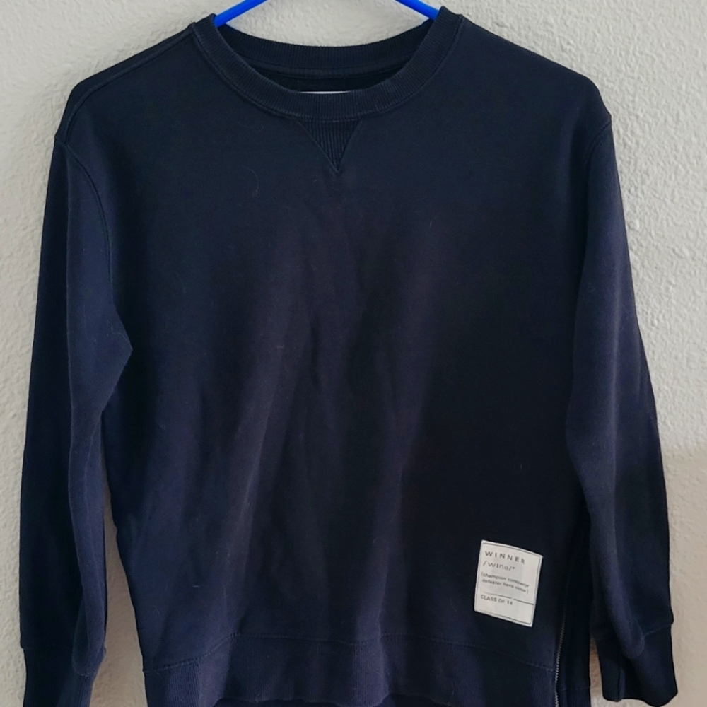 Zara black crew "winner" sweatshirt